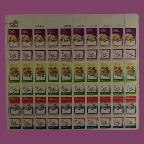 MNH Scott #1805-1810 Letter Writing Stamps Sheet of 60 15 Cent Stamps - Picture 1 of 3